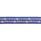 Niebiesko-czarna wstążka żakardowa Daisy z poliestru 35 mm
