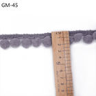 GM-45 szara 2,5 cm taśma z pomponami do zasłon